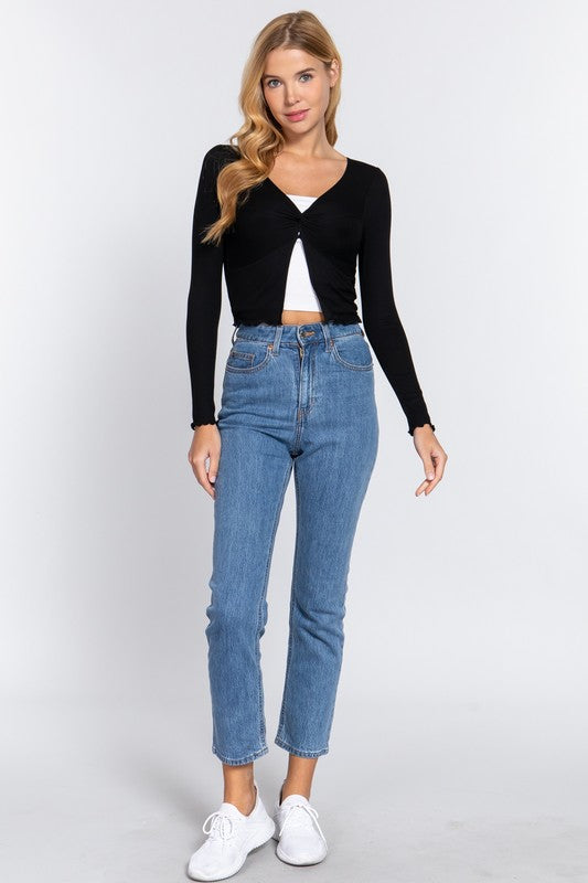 DT 1778 - Long Sleeve Twist Detail Top