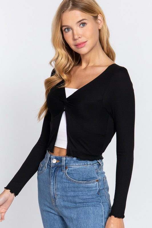 DT 1778 - Long Sleeve Twist Detail Top