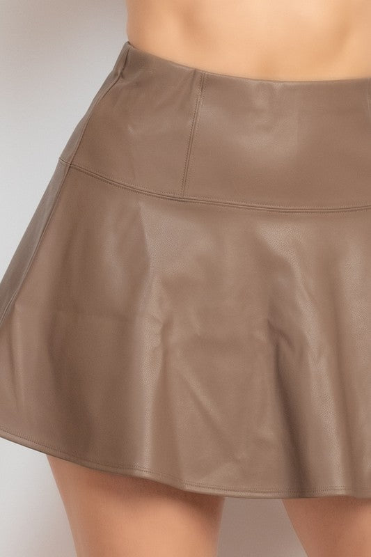 SKT 1016 - High Waist Pleather Skirt