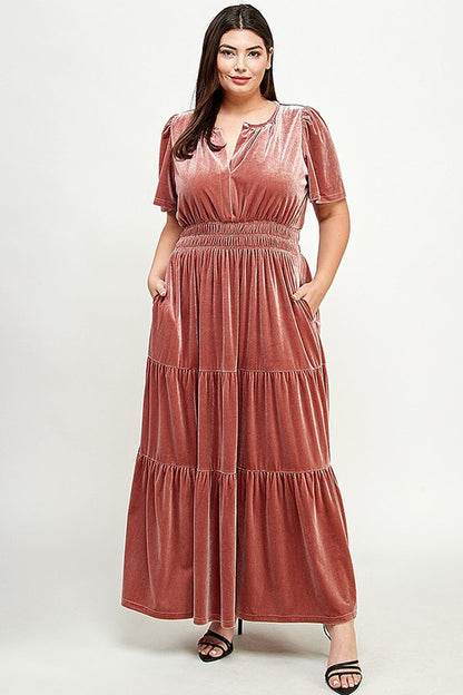 LD 600 - Velvet Tiered Dress
