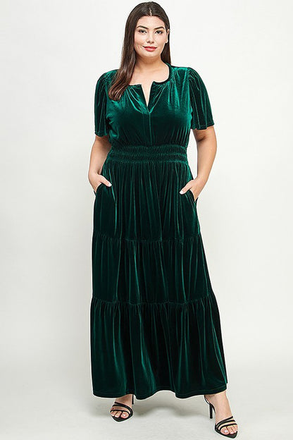 LD 600 - Velvet Tiered Dress