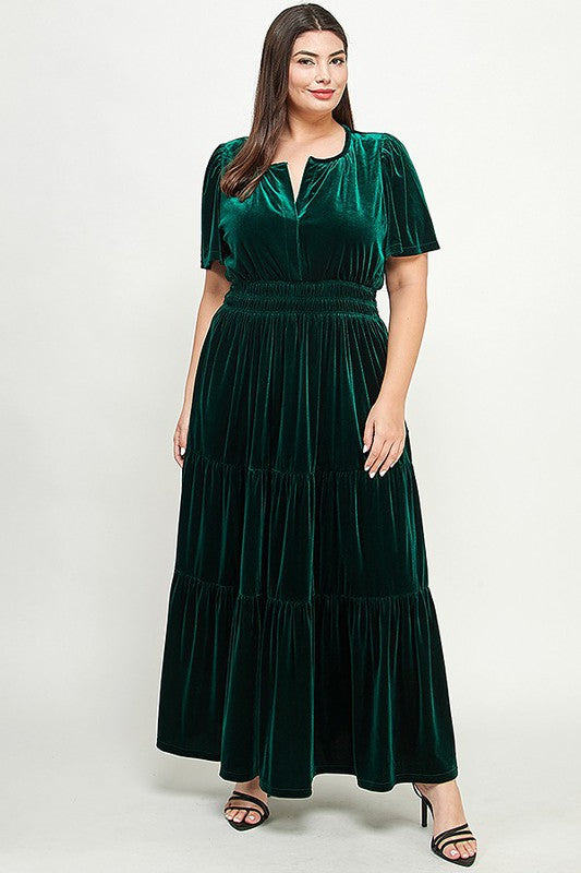LD 600 - Velvet Tiered Dress