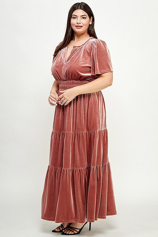 LD 600 - Velvet Tiered Dress