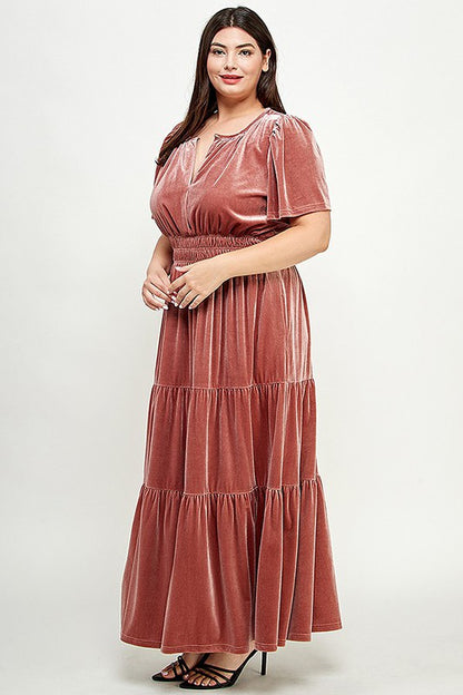 LD 600 - Velvet Tiered Dress