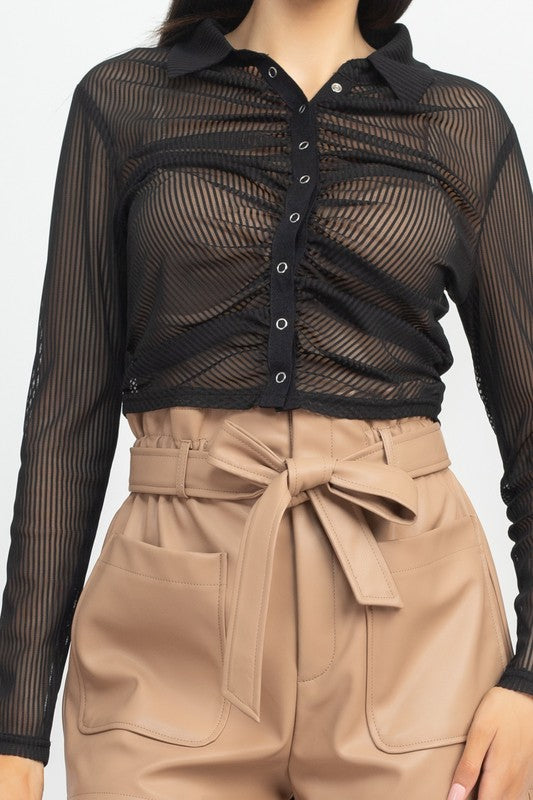 DT 1821 - Sheer Mesh Crop Top