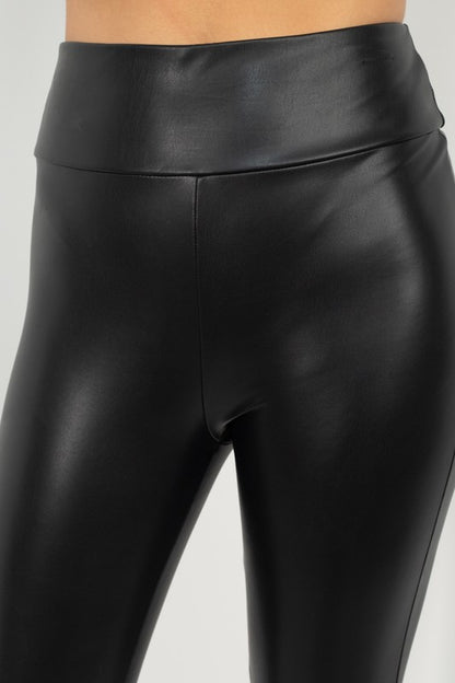 P 803 - Elastic Faux Leather Pants