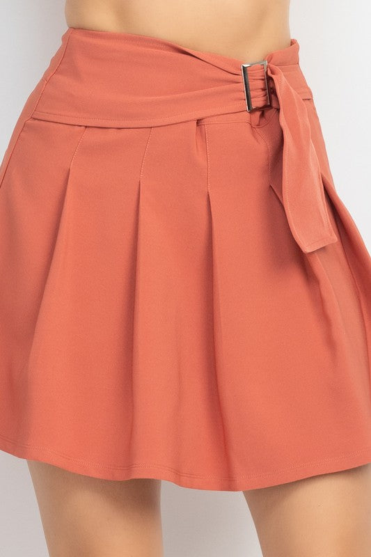 SKT 920 - Pleated High Waist Mini Skirt