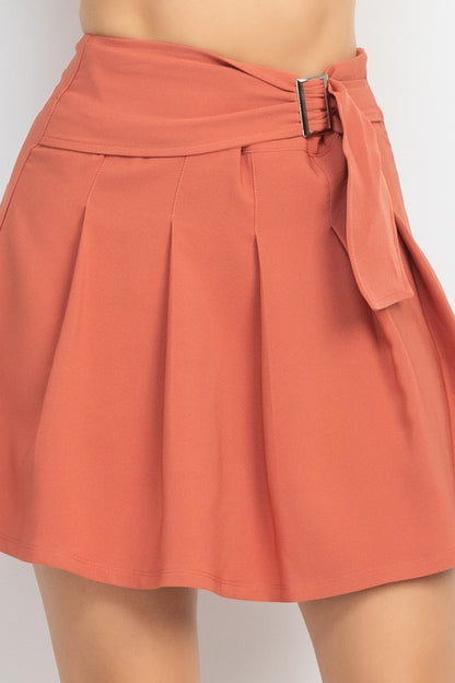 SKT 920 - Pleated High Waist Mini Skirt