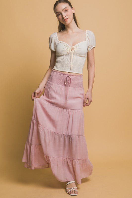 SKT 1017 - Smocked Maxi Skirt
