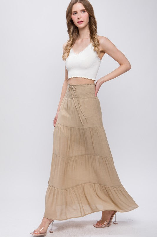SKT 1017 - Smocked Maxi Skirt