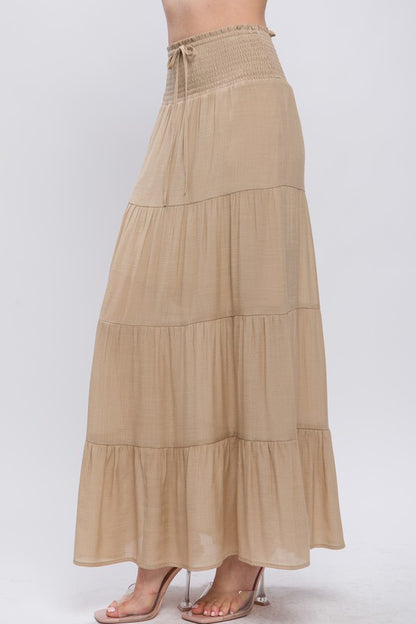 SKT 1017 - Smocked Maxi Skirt