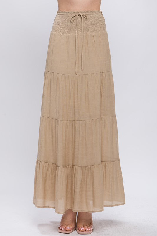 SKT 1017 - Smocked Maxi Skirt