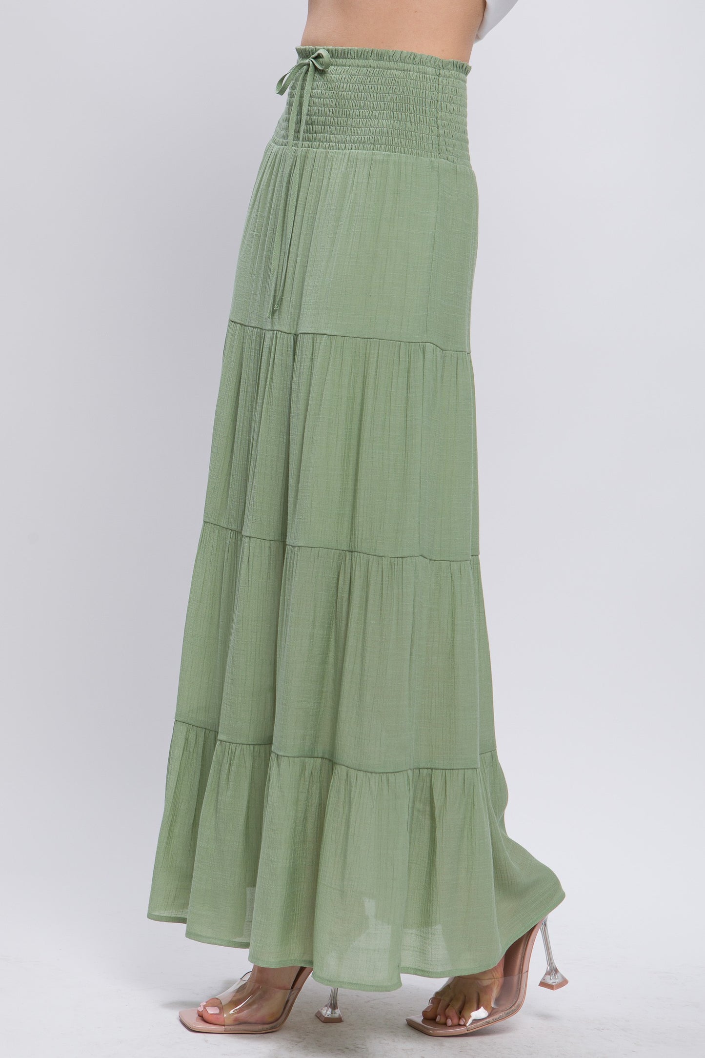 SKT 1046 - Smocked Maxi Skirt