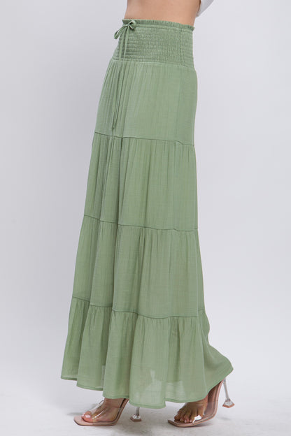 SKT 1046 - Smocked Maxi Skirt