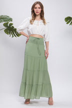 SKT 1046 - Smocked Maxi Skirt