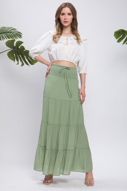 SKT 1046 - Smocked Maxi Skirt