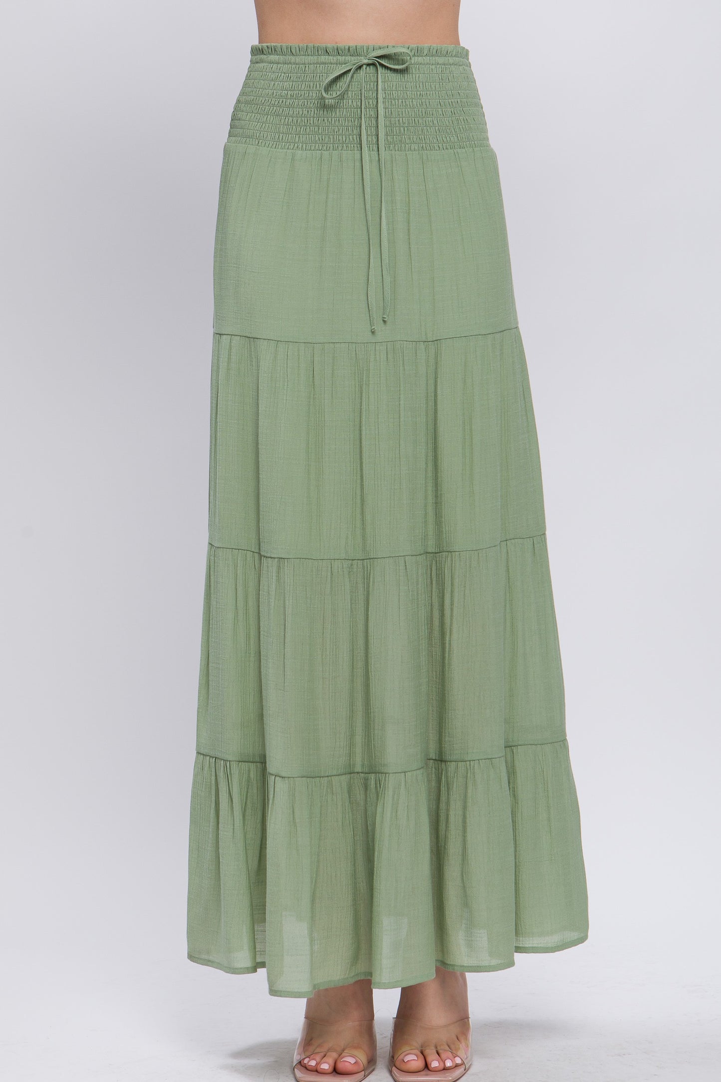 SKT 1046 - Smocked Maxi Skirt