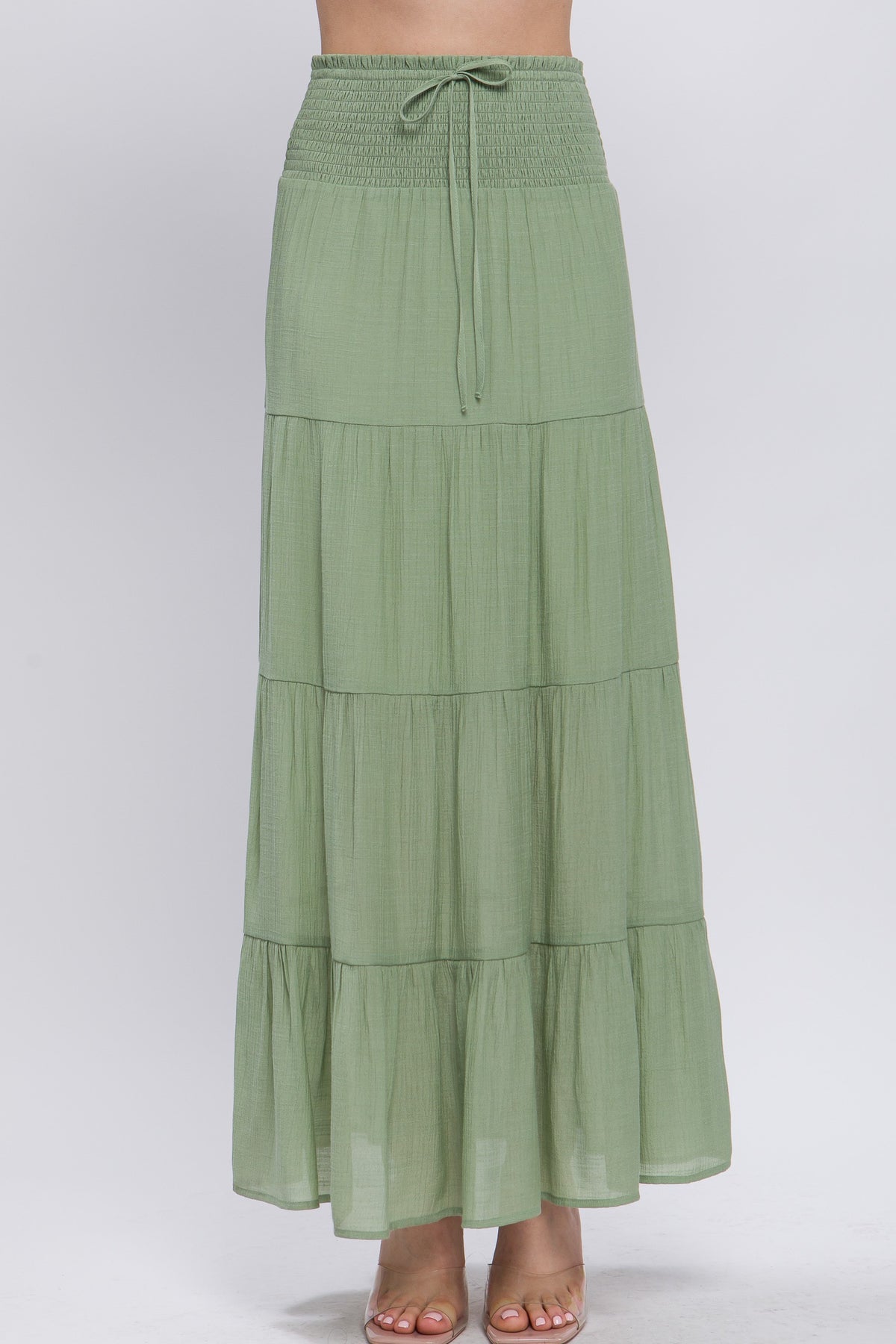 SKT 1046 - Smocked Maxi Skirt