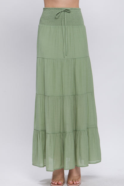 SKT 1046 - Smocked Maxi Skirt