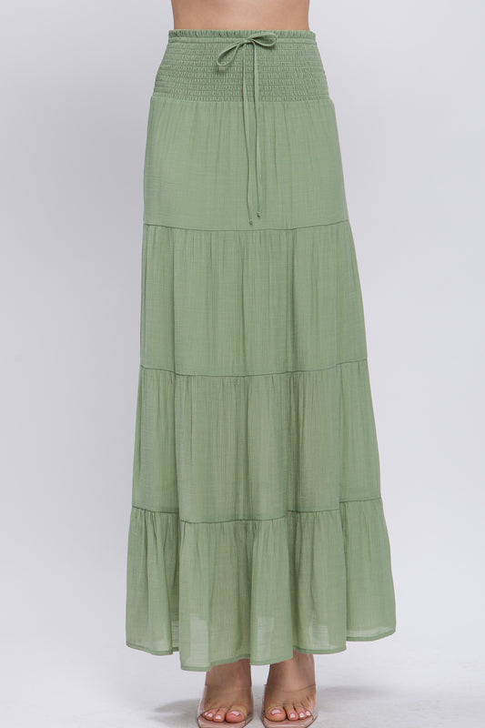 SKT 1046 - Smocked Maxi Skirt