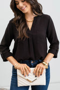 CT 2733 - Split Neck Top