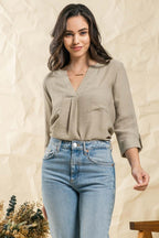 CT 2733 - Split Neck Top