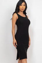 CD 3675 - Ribbed Side Slit Tank Midi