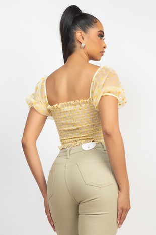 DT 1936 - Smocked Puff Sleeve Top