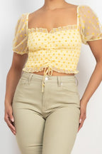 DT 1936 - Smocked Puff Sleeve Top