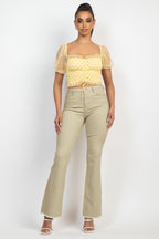 DT 1936 - Smocked Puff Sleeve Top
