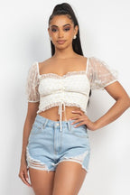 DT 1936 - Smocked Puff Sleeve Top