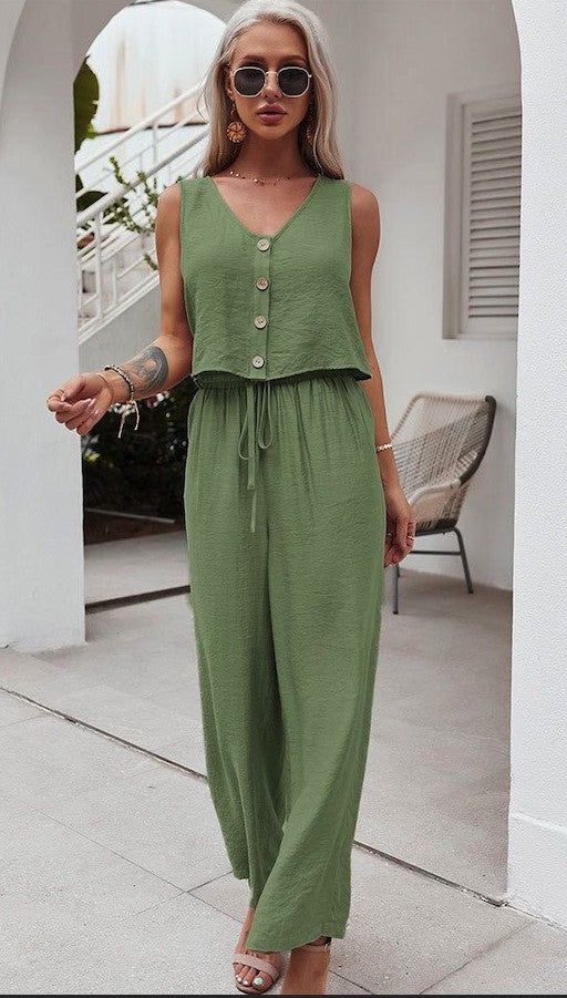 SET 076 - Buttoned Crop Top