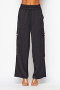 P 743 - Satin Drawstring Cargo Pants