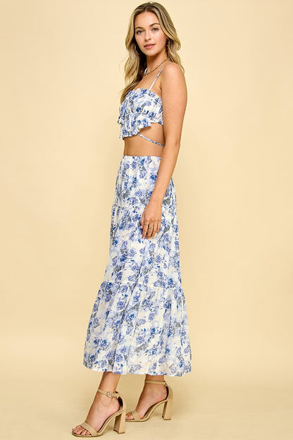 SET 047 - Floral Maxi Skirt