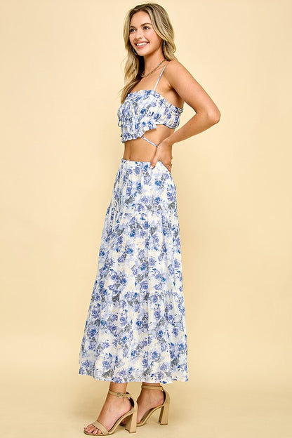 SET 046 - Floral Smocked Top