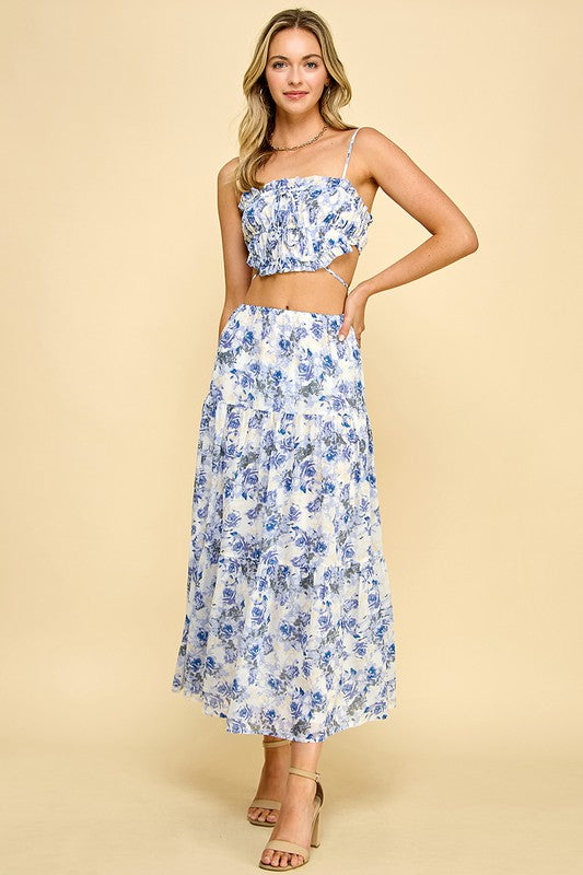 SET 047 - Floral Maxi Skirt