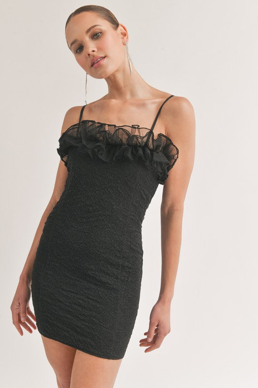 DD 1352 - Textured Tulle Mini Dress