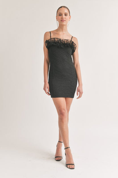 DD 1352 - Textured Tulle Mini Dress