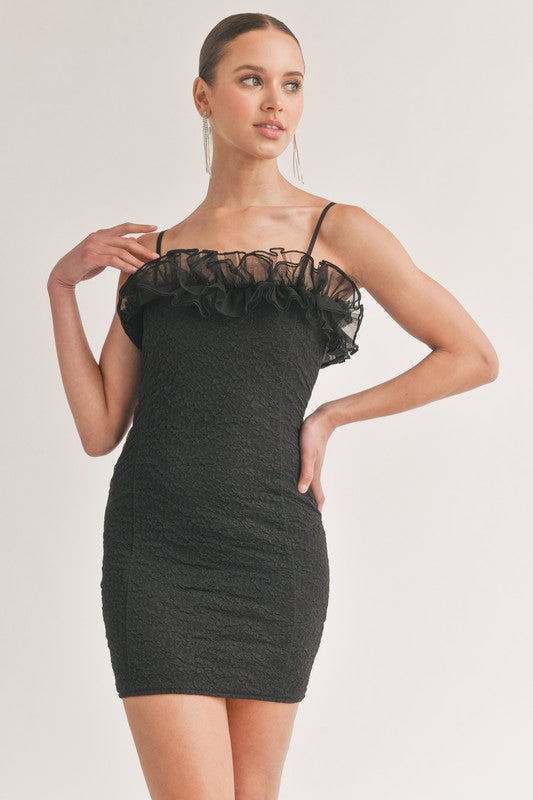 DD 1352 - Textured Tulle Mini Dress