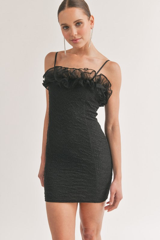 DD 1352 - Textured Tulle Mini Dress