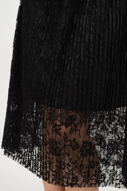 SKT 919 - Floral Lace Pleated Skirt