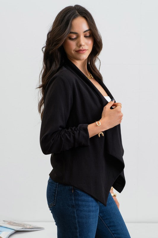 JCT 017 - 3/4 Rouched Sleeve Blazer