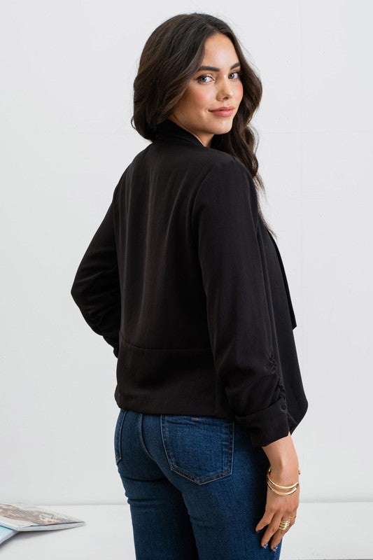 JCT 017 - 3/4 Rouched Sleeve Blazer