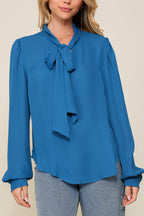DT 1657 - Chiffon Neck Tie Blouse