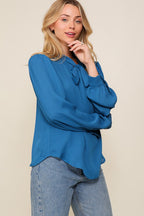 DT 1657 - Chiffon Neck Tie Blouse