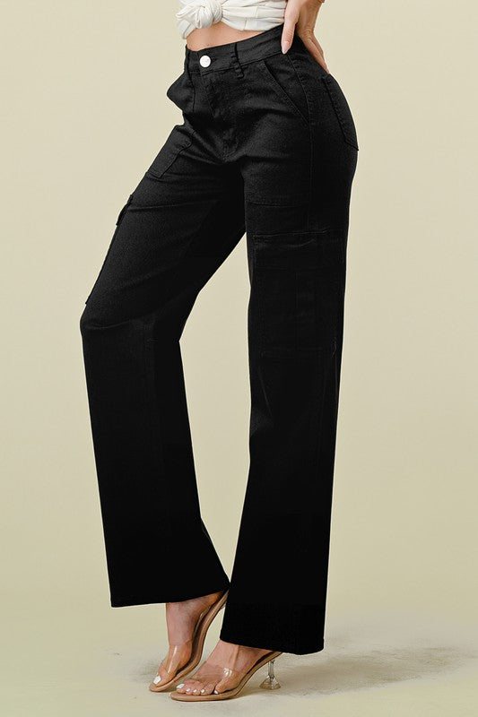 P 809 - High Waist Super Stretch Cargo Jeans