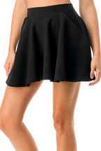 SKT 1011 - Flared Scuba Skirt With Pockets