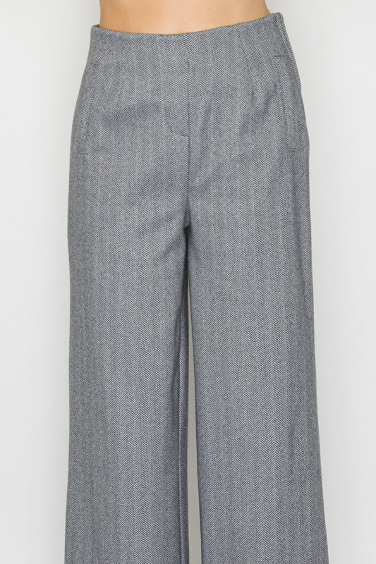 P 763 - Wide Leg High Waist Tailored