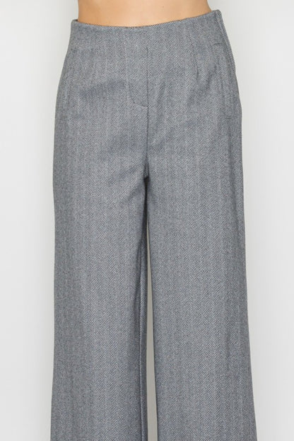 P 763 - Wide Leg High Waist Tailored