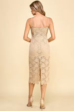 DD 1433 - Lace Detail Midi Corset Dress